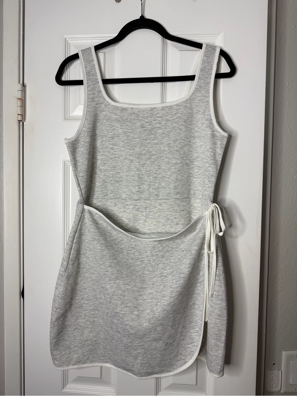 Zenana Gray Tank Dress with Side Tie